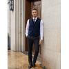 imageCOOFANDY Mens Suit Vest Slim Fit Formal Business Dress Vest Casual Wedding WaistcoatBlueblack