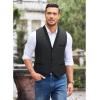 imageCOOFANDY Mens Suit Vest Slim Fit Formal Business Dress Vest Casual Wedding WaistcoatDark Grayblack