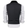 imageCOOFANDY Mens Suit Vest Slim Fit Formal Business Dress Vest Casual Wedding WaistcoatDark Grayblack