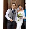 imageCOOFANDY Mens Suit Vest Slim Fit Formal Business Dress Vest Casual Wedding WaistcoatGrey