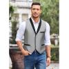 imageCOOFANDY Mens Suit Vest Slim Fit Formal Business Dress Vest Casual Wedding WaistcoatGrey
