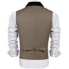 imageCOOFANDY Mens Suit Vest Slim Fit Formal Business Dress Vest Casual Wedding WaistcoatKhaki