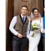 imageCOOFANDY Mens Suit Vest Slim Fit Formal Business Dress Vest Casual Wedding WaistcoatKhaki