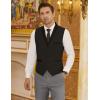 imageCOOFANDY Mens Suit Vest Slim Fit Formal Business Dress Vest Casual Wedding WaistcoatPure Black