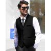 imageCOOFANDY Mens Suit Vest Slim Fit Formal Business Dress Vest Casual Wedding WaistcoatPure Black