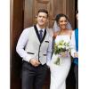 imageCOOFANDY Mens Suit Vest Slim Fit Formal Business Dress Vest Casual Wedding WaistcoatWhite