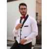 imageCOOFANDY Mens Suit Vest Slim Fit Formal Business Dress Vest Casual Wedding WaistcoatWhite