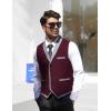 imageCOOFANDY Mens Suit Vest Slim Fit Formal Business Dress Vest Casual Wedding WaistcoatWine Red
