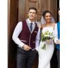 imageCOOFANDY Mens Suit Vest Slim Fit Formal Business Dress Vest Casual Wedding WaistcoatWine Red