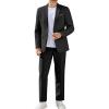 imageCOOFANDY Men Suits Classic Fit 2 Piece Suit Set One Button Casual Blazer Wedding Bussiness Suit SeparatesBlack