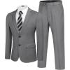 imageCOOFANDY Mens 2 Piece Suits Classic Fit 2 Button Dress Suits Tuxedo Jacket Blazer for Wedding Business Dinner PromGrey