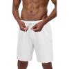 imageCOOFANDY Mens Casual Shorts Drawstring Summer Beach Shorts Lightweight Elastic Waist Vacation Short with PocketsWhite