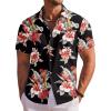 imageCOOFANDY Mens Hawaiian Shirt Short Sleeve Floral Button Down Shirts Tropical Holiday Beach ShirtsBlack  Flower