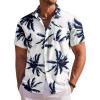 Navy Palm Leaf Print
