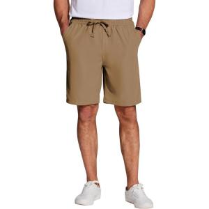 imageCOOFANDY Mens Casual Drawstring Shorts Lightweight Elastic Waist Walking Shorts with PocketsDark Khaki
