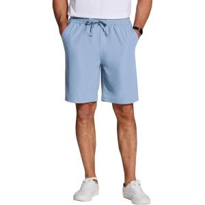 imageCOOFANDY Mens Casual Drawstring Shorts Lightweight Elastic Waist Walking Shorts with PocketsLight Blue