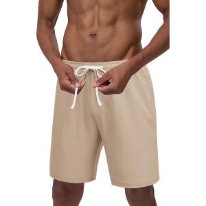 imageCOOFANDY Mens Casual Shorts Drawstring Summer Beach Shorts Lightweight Elastic Waist Vacation Short with PocketsKhaki
