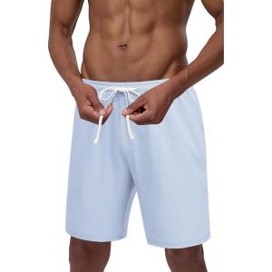 imageCOOFANDY Mens Casual Shorts Drawstring Summer Beach Shorts Lightweight Elastic Waist Vacation Short with PocketsLight Blue