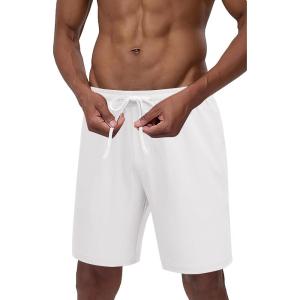 imageCOOFANDY Mens Casual Shorts Drawstring Summer Beach Shorts Lightweight Elastic Waist Vacation Short with PocketsWhite
