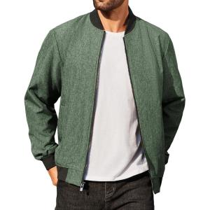 imageCOOFANDY Mens Casual Varsity Jacket Vintage Lightweight Bomber Jackets Zip Up Fashion CoatArmy Green