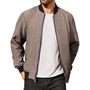 imageCOOFANDY Mens Casual Varsity Jacket Vintage Lightweight Bomber Jackets Zip Up Fashion CoatKhaki