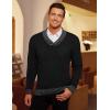 imageCOOFANDY Men Casual Knitted Sweaters Shawl Collar Dress Sweater Long Sleeve VNeck Pullover TopsBlack