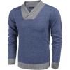 imageCOOFANDY Men Casual Knitted Sweaters Shawl Collar Dress Sweater Long Sleeve VNeck Pullover TopsBlue