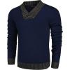 imageCOOFANDY Men Casual Knitted Sweaters Shawl Collar Dress Sweater Long Sleeve VNeck Pullover TopsNavy Blue