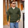 imageCOOFANDY Men Henley Knit Sweater Dress Long Sleeve Button Pullover Sweater Casual Sweater Lightweight Slim Fit TopsArmy Green