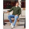imageCOOFANDY Men Henley Knit Sweater Dress Long Sleeve Button Pullover Sweater Casual Sweater Lightweight Slim Fit TopsArmy Green