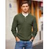 imageCOOFANDY Men Henley Knit Sweater Dress Long Sleeve Button Pullover Sweater Casual Sweater Lightweight Slim Fit TopsArmy Green