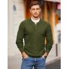 imageCOOFANDY Men Henley Knit Sweater Dress Long Sleeve Button Pullover Sweater Casual Sweater Lightweight Slim Fit TopsArmy GreenBlack