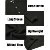 imageCOOFANDY Men Henley Knit Sweater Dress Long Sleeve Button Pullover Sweater Casual Sweater Lightweight Slim Fit TopsBlack