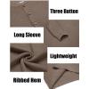 imageCOOFANDY Men Henley Knit Sweater Dress Long Sleeve Button Pullover Sweater Casual Sweater Lightweight Slim Fit TopsBrown and Grey