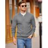 imageCOOFANDY Men Henley Knit Sweater Dress Long Sleeve Button Pullover Sweater Casual Sweater Lightweight Slim Fit TopsDark Grey