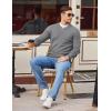 imageCOOFANDY Men Henley Knit Sweater Dress Long Sleeve Button Pullover Sweater Casual Sweater Lightweight Slim Fit TopsDark Grey