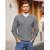 imageCOOFANDY Men Henley Knit Sweater Dress Long Sleeve Button Pullover Sweater Casual Sweater Lightweight Slim Fit TopsDark Grey