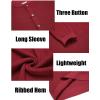 imageCOOFANDY Men Henley Knit Sweater Dress Long Sleeve Button Pullover Sweater Casual Sweater Lightweight Slim Fit TopsDeep Red