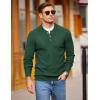 imageCOOFANDY Men Henley Knit Sweater Dress Long Sleeve Button Pullover Sweater Casual Sweater Lightweight Slim Fit TopsGreen