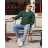 imageCOOFANDY Men Henley Knit Sweater Dress Long Sleeve Button Pullover Sweater Casual Sweater Lightweight Slim Fit TopsGreen