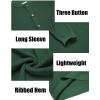 imageCOOFANDY Men Henley Knit Sweater Dress Long Sleeve Button Pullover Sweater Casual Sweater Lightweight Slim Fit TopsGreen