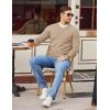 imageCOOFANDY Men Henley Knit Sweater Dress Long Sleeve Button Pullover Sweater Casual Sweater Lightweight Slim Fit TopsKhaki