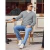 imageCOOFANDY Men Henley Knit Sweater Dress Long Sleeve Button Pullover Sweater Casual Sweater Lightweight Slim Fit TopsLight Grey
