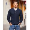 imageCOOFANDY Men Henley Knit Sweater Dress Long Sleeve Button Pullover Sweater Casual Sweater Lightweight Slim Fit TopsNavy Blue