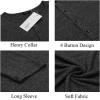 imageCOOFANDY Mens 2Pack Slim Fit Henley Shirts Long Sleeve Lightweight Fashion Casual Cotton Basic T ShirtsBlackCharcoal