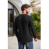 imageCOOFANDY Mens 2Pack Slim Fit Henley Shirts Long Sleeve Lightweight Fashion Casual Cotton Basic T ShirtsBlackCharcoal