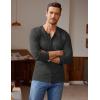 imageCOOFANDY Mens 2Pack Slim Fit Henley Shirts Long Sleeve Lightweight Fashion Casual Cotton Basic T ShirtsBlackCharcoal