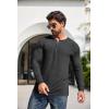 imageCOOFANDY Mens 2Pack Slim Fit Henley Shirts Long Sleeve Lightweight Fashion Casual Cotton Basic T ShirtsBlackCharcoal