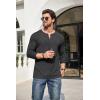 imageCOOFANDY Mens 2Pack Slim Fit Henley Shirts Long Sleeve Lightweight Fashion Casual Cotton Basic T ShirtsBlackCharcoal
