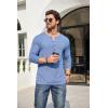 imageCOOFANDY Mens 2Pack Slim Fit Henley Shirts Long Sleeve Lightweight Fashion Casual Cotton Basic T ShirtsBlueBlack